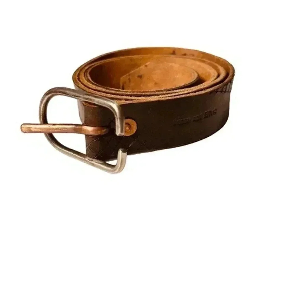 CAUSE AND EFFECT SUEDE LEATHER BELT BROWN ROUGH TEXTURED cowboy